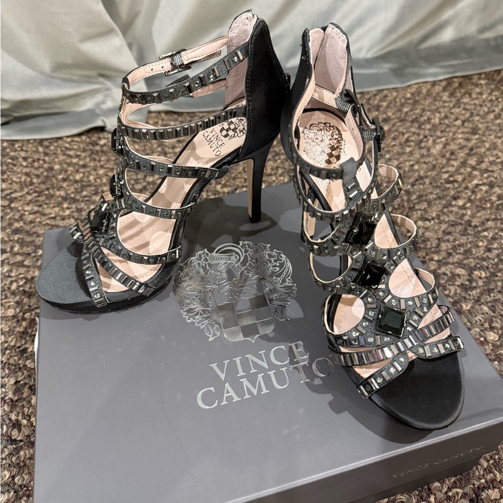 Vince Camuto Embellished Black Heels